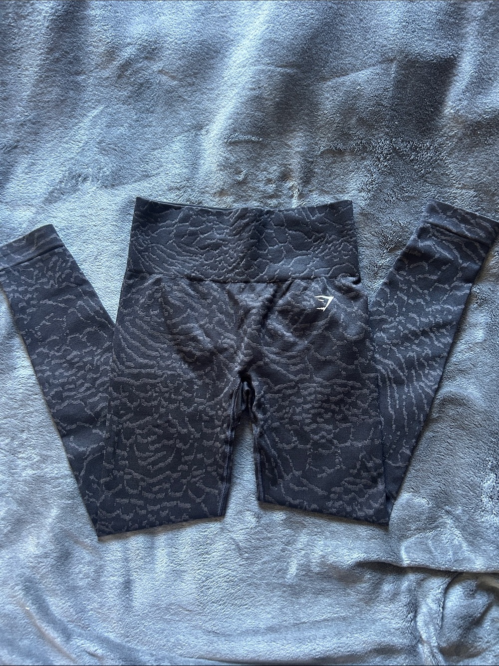 Gymshark Black Tonal Animal-Print Seamless Girls' Leggings